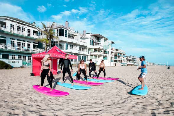 Surf Lessons on Santa Monica Beach